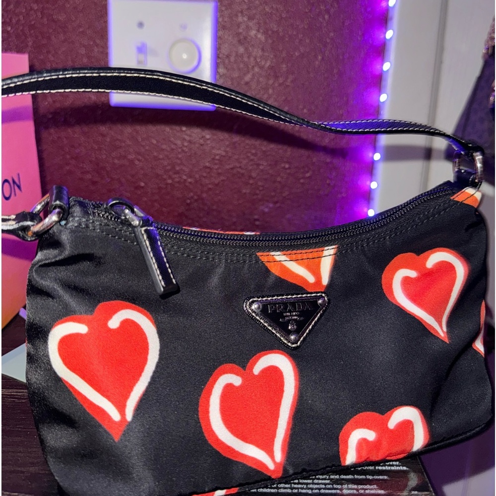 Prada Black Heart Mini Shoulder Bag